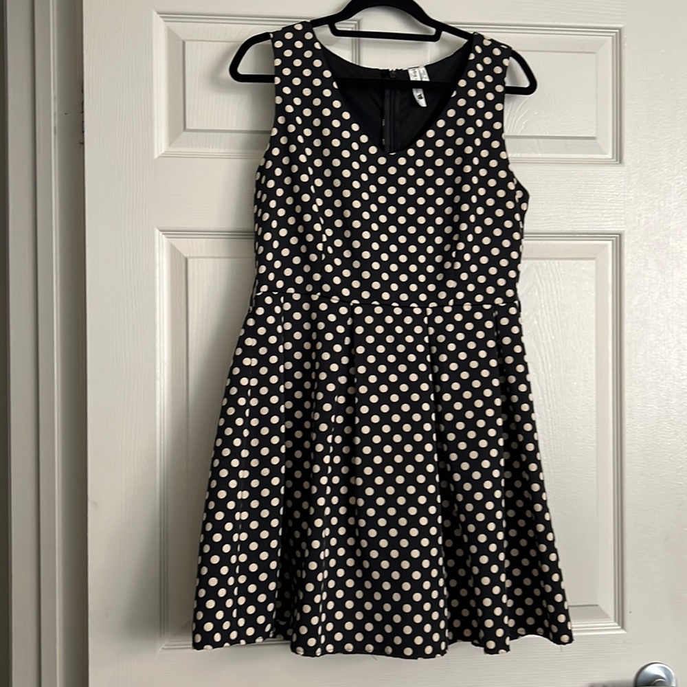 ModCloth x Pink Owl retro polka dot black white dress